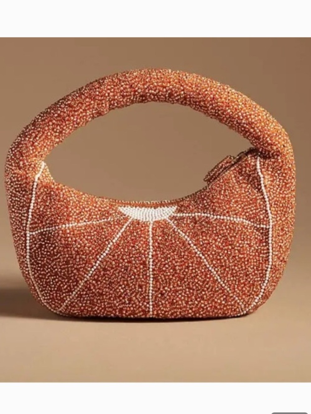 Anthropologie Orange Fruit Beaded Bag